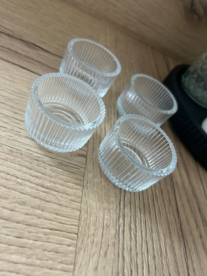 Ribbed glass tealight